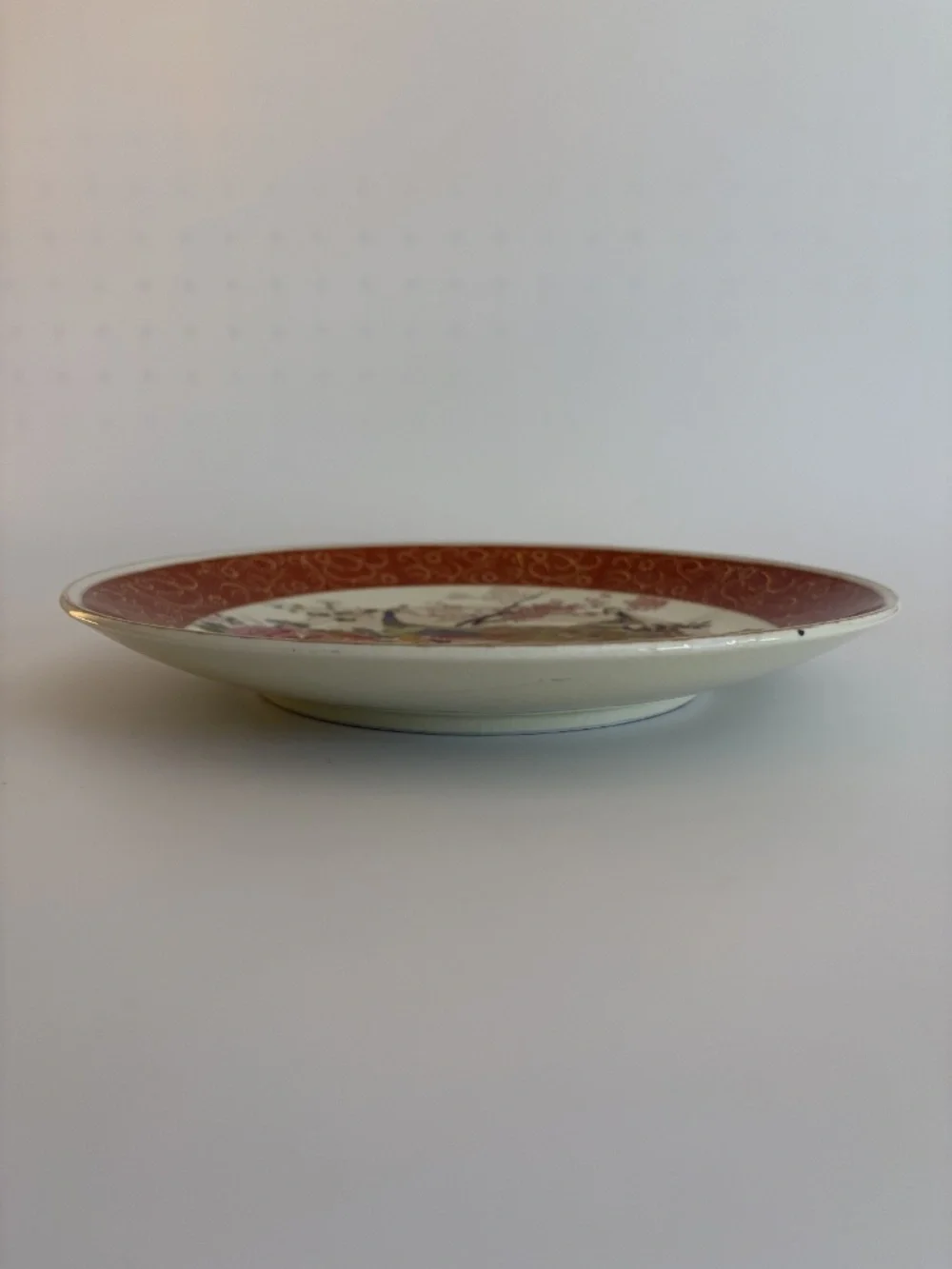 VTG 1979 Satsuma Peacock Floral Decorative Plate Japanese Porcelain Wall Decor